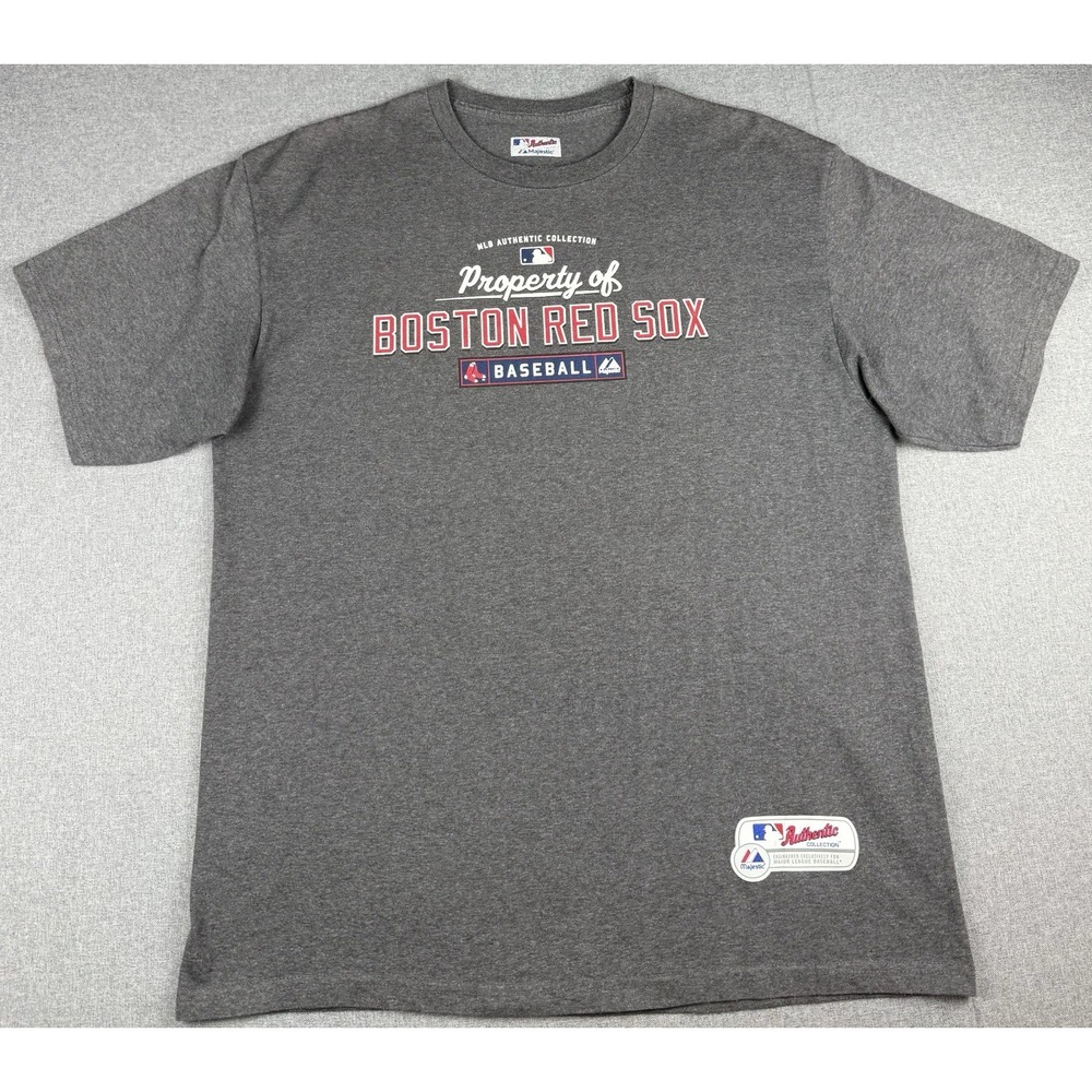Majestic Boston Red Sox Authentic Collection T Shirt Mens XL Gray MLB Tee